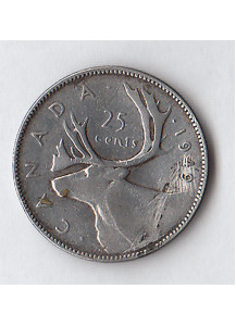 1949 - CANADA Quarto di Dollaro Renna in argento circolato